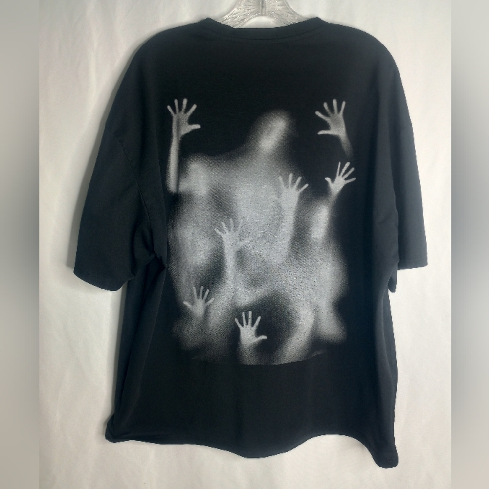 *Black Short Sleeve Shirt Ghost Horror Spirit Halloween Size XXL